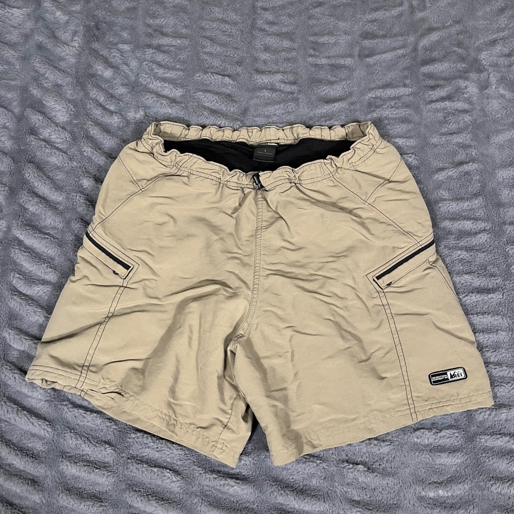 REI Cycling Shorts Inner Liner Padded Tan Cargo Outdoor‎ Mens Size S
